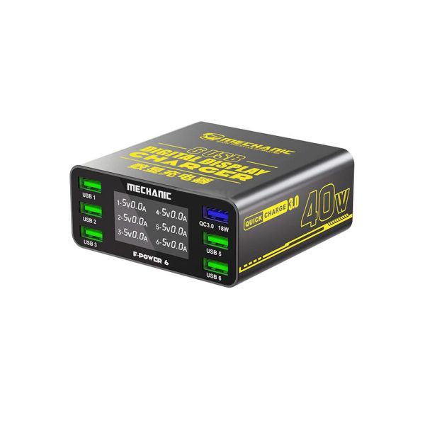 Зарядний пристрій Mechanic F-Power 6 (5 USB + 1 USB QC3.0 + 1 PD USB-C) 40W