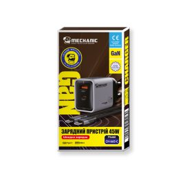 Зарядний пристрій Mechanic Aura 1 (Type-C to Type-C 1.2m / 45W GaN)